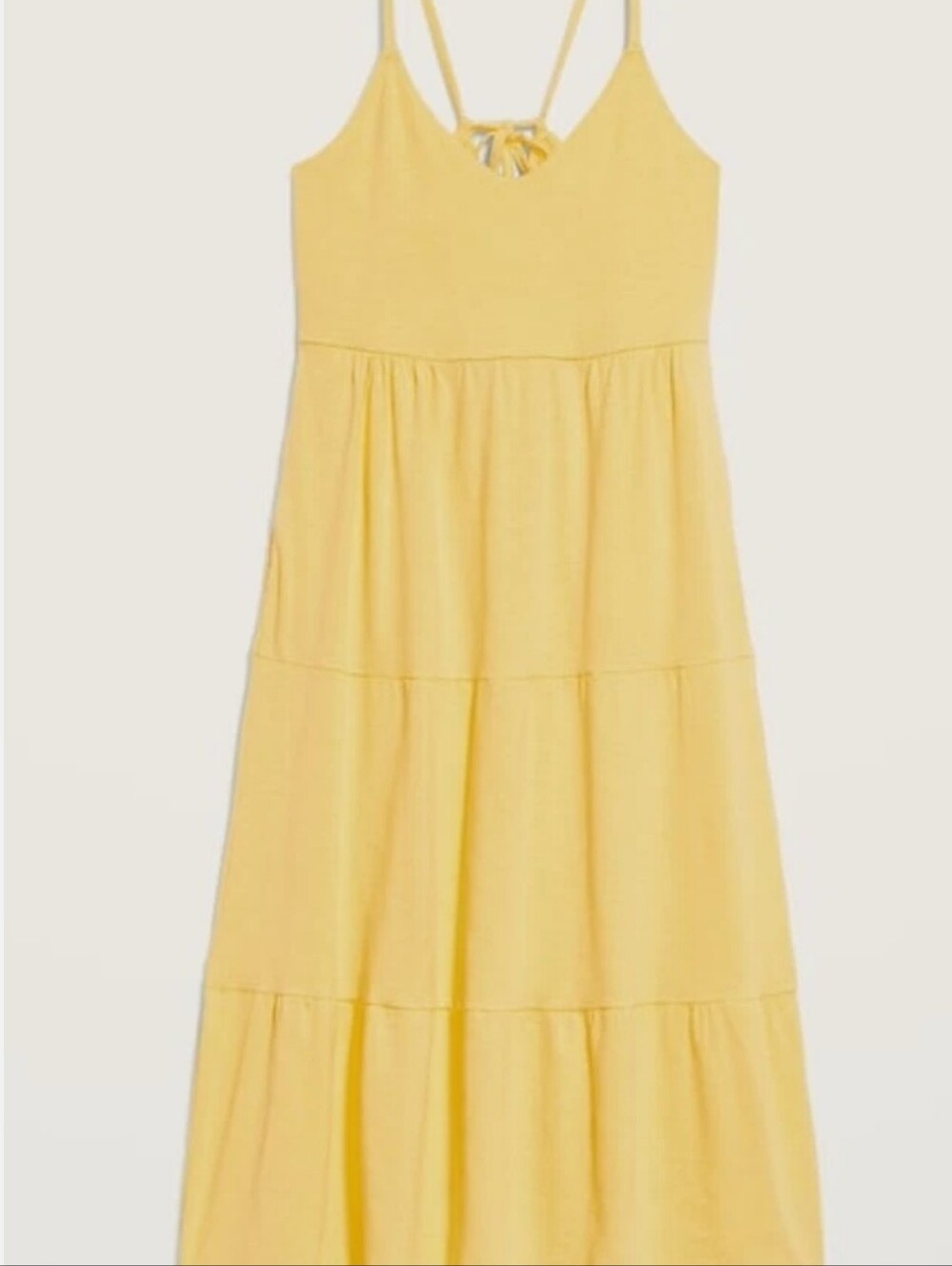Old Navy Yellow Tiered Maxi Dress with Spaghetti Straps